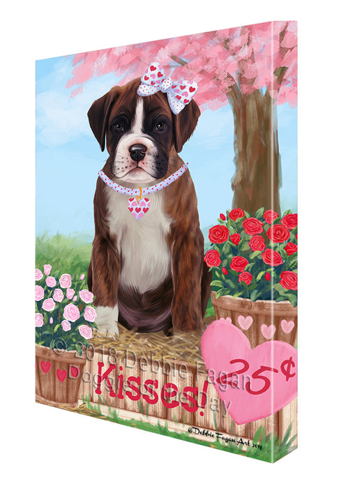 Rosie 25 Cent Kisses Boxer Dog Canvas Print Wall Art Décor CVS125756