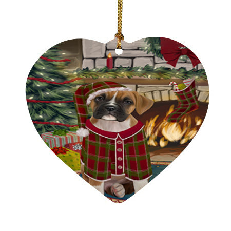 The Stocking was Hung Boxer Dog Heart Christmas Ornament HPOR55596