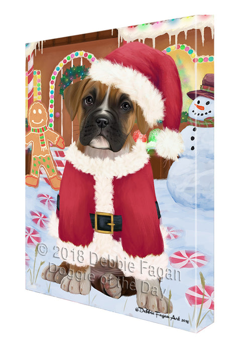 Christmas Gingerbread House Candyfest Boxer Dog Canvas Print Wall Art Décor CVS128114