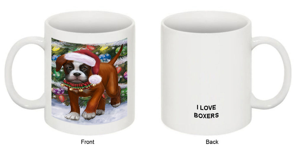 Trotting in the Snow Boxer Dog Coffee Mug MUG50822