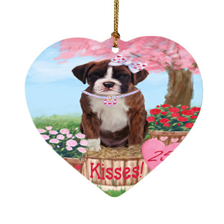 Rosie 25 Cent Kisses Boxer Dog Heart Christmas Ornament HPOR56304