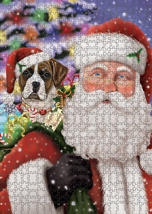 Santa Carrying Boxer Dog and Christmas Presents Puzzle  PUZL83016