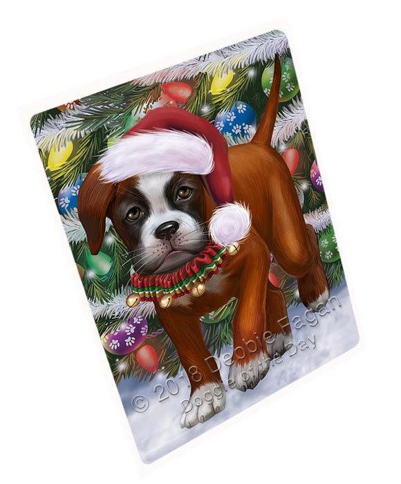 Trotting in the Snow Boxer Dog Magnet MAG71409 (Small 5.5" x 4.25")
