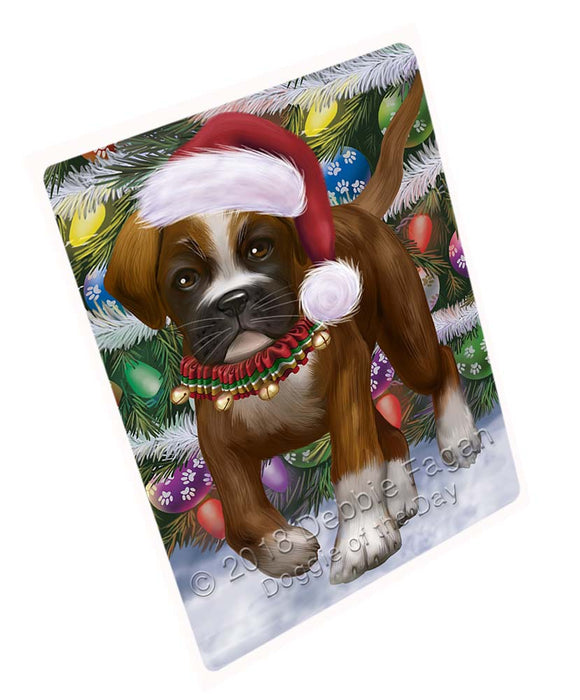 Trotting in the Snow Boxer Dog Magnet MAG71412 (Small 5.5" x 4.25")