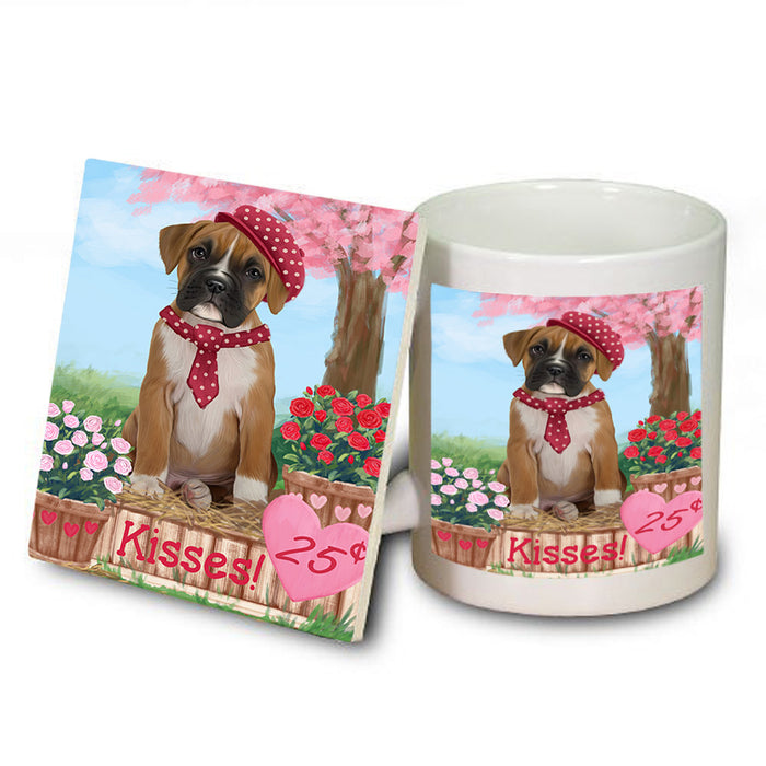 Rosie 25 Cent Kisses Boxer Dog Mug and Coaster Set MUC55941