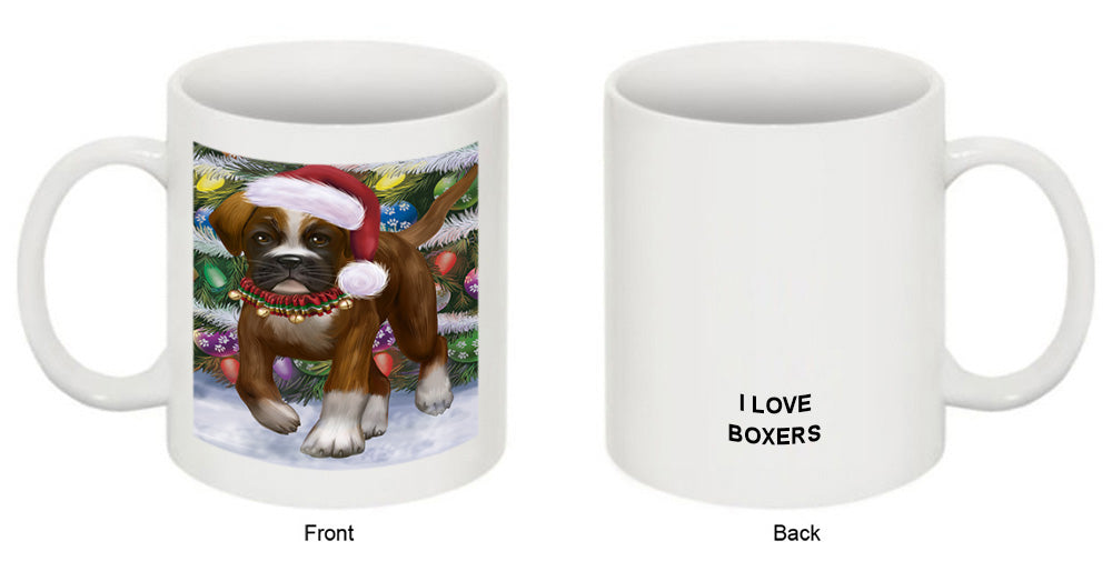 Trotting in the Snow Boxer Dog Coffee Mug MUG50823