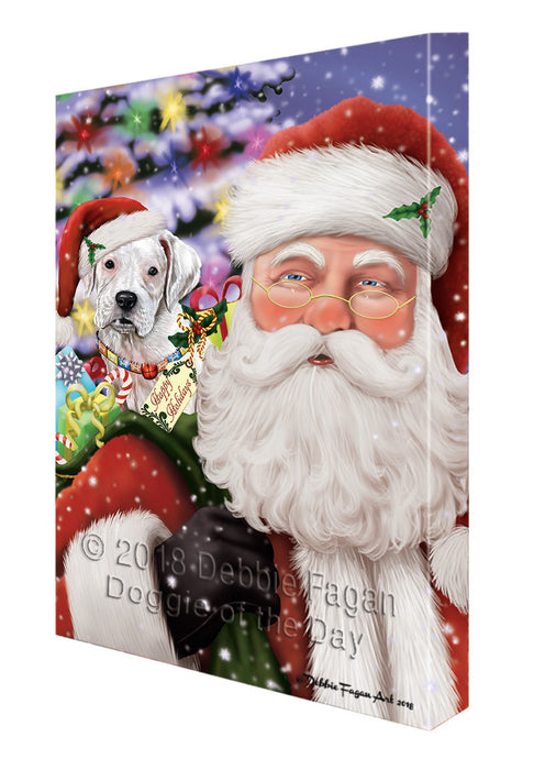 Santa Carrying Boxer Dog and Christmas Presents Canvas Print Wall Art Décor CVS103544