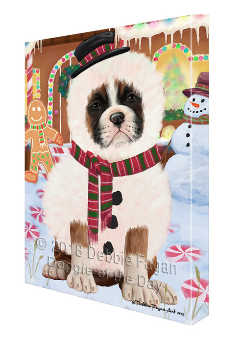 Christmas Gingerbread House Candyfest Boxer Dog Canvas Print Wall Art Décor CVS128123