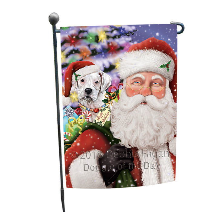 Santa Carrying Boxer Dog and Christmas Presents Garden Flag GFLG54028