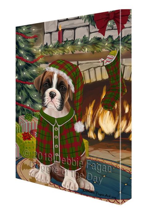 The Stocking was Hung Boxer Dog Canvas Print Wall Art Décor CVS117098