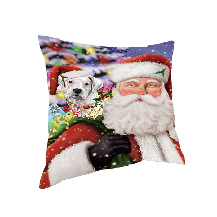 Santa Carrying Boxer Dog and Christmas Presents Pillow PIL72488