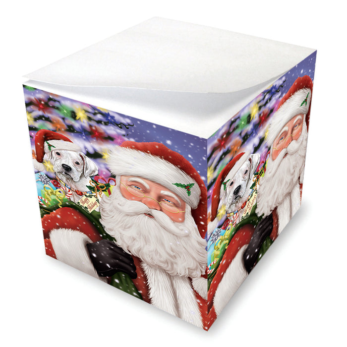 Santa Carrying Boxer Dog and Christmas Presents Note Cube NOC55612