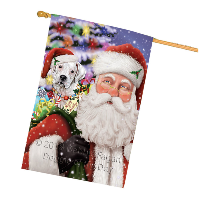 Santa Carrying Boxer Dog and Christmas Presents House Flag FLG54164