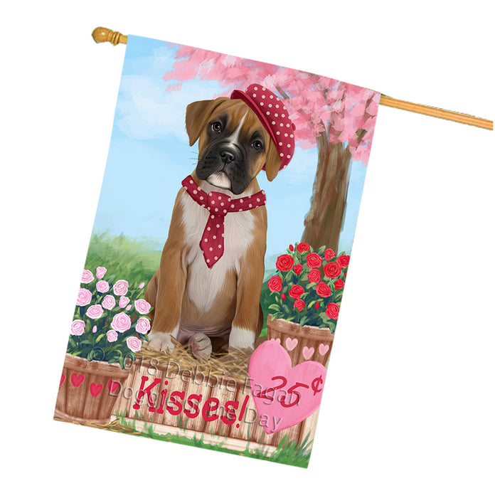 Rosie 25 Cent Kisses Boxer Dog House Flag FLG56633