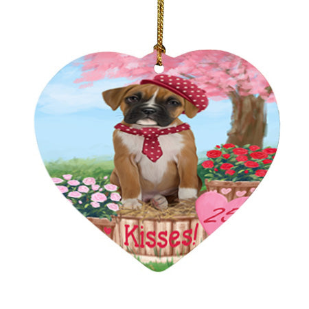 Rosie 25 Cent Kisses Boxer Dog Heart Christmas Ornament HPOR56305