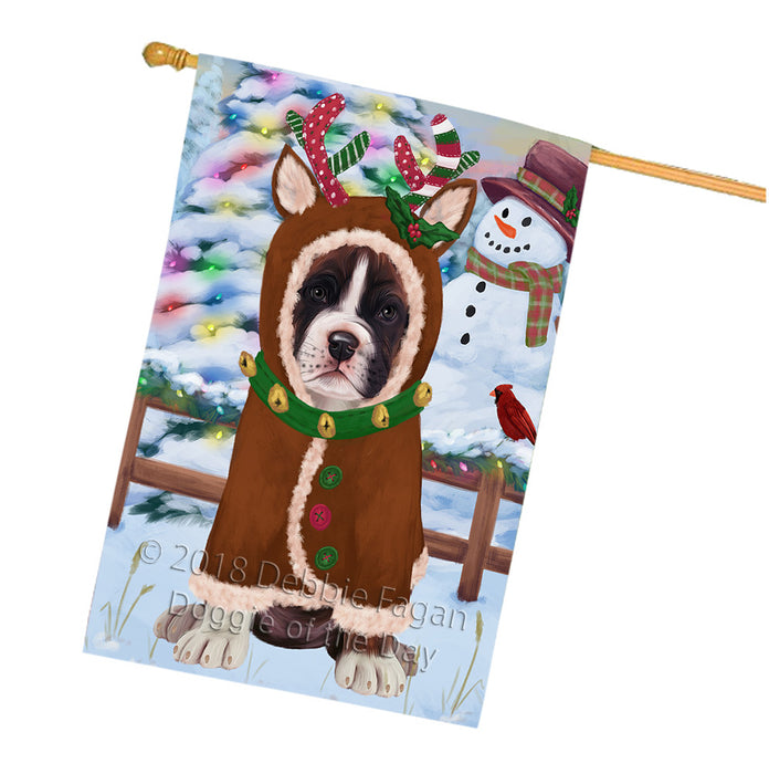 Christmas Gingerbread House Candyfest Boxer Dog House Flag FLG56896
