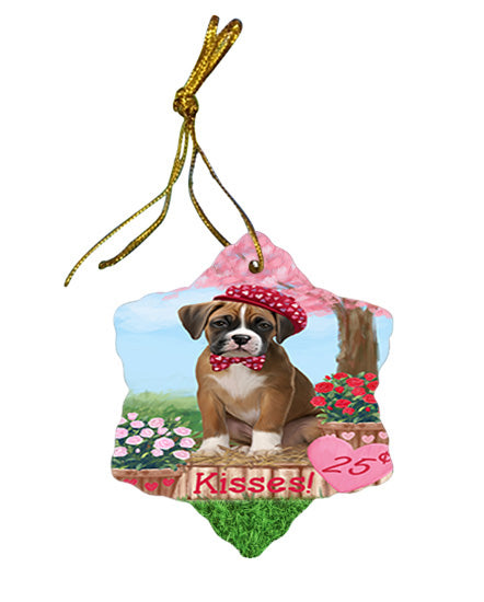 Rosie 25 Cent Kisses Boxer Dog Star Porcelain Ornament SPOR56306