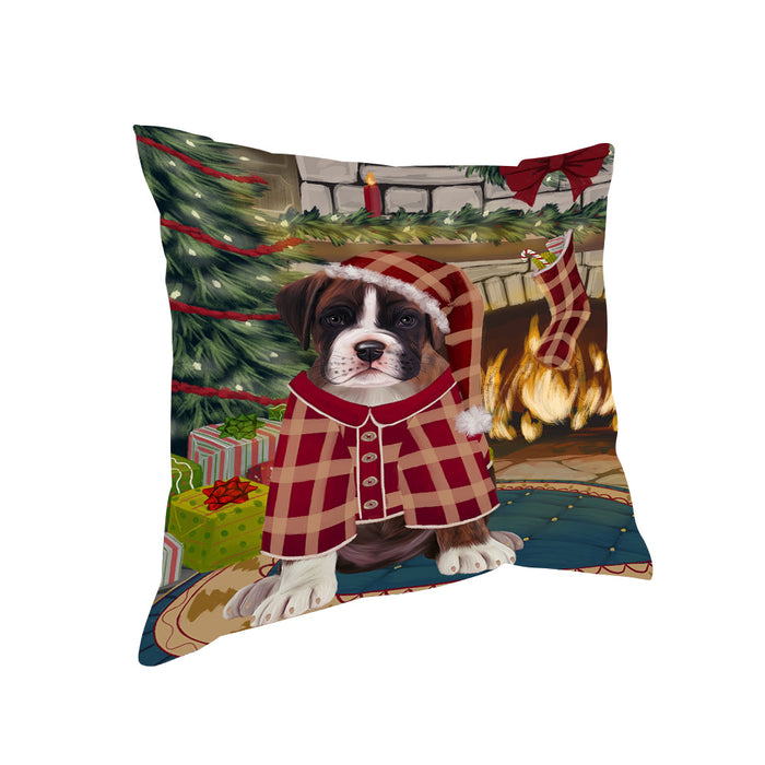 The Stocking was Hung Boxer Dog Pillow PIL69896