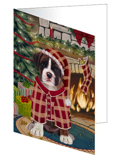 The Stocking was Hung Chesapeake Bay Retriever Dog Handmade Artwork Assorted Pets Greeting Cards and Note Cards with Envelopes for All Occasions and Holiday Seasons GCD70322