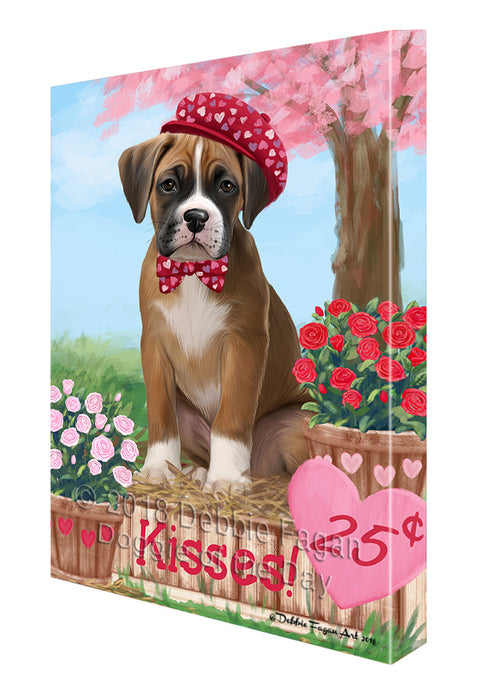 Rosie 25 Cent Kisses Boxer Dog Canvas Print Wall Art Décor CVS125774