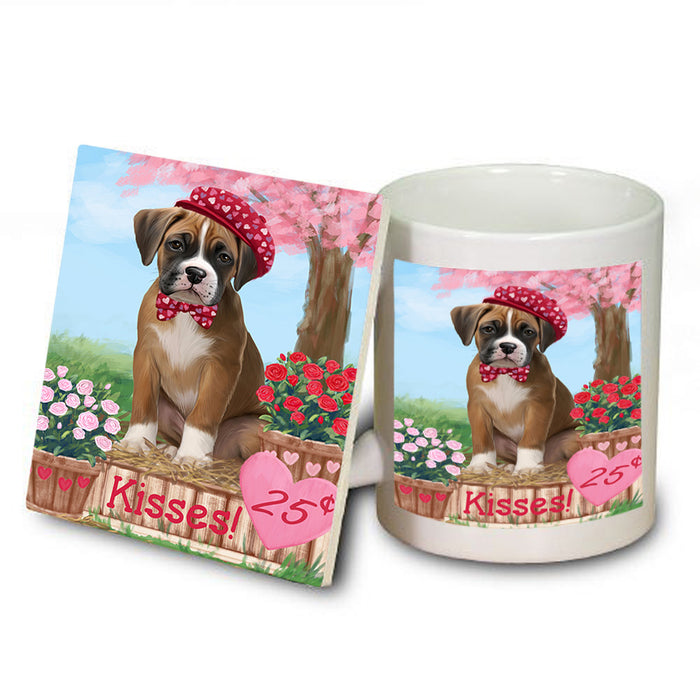 Rosie 25 Cent Kisses Boxer Dog Mug and Coaster Set MUC55942