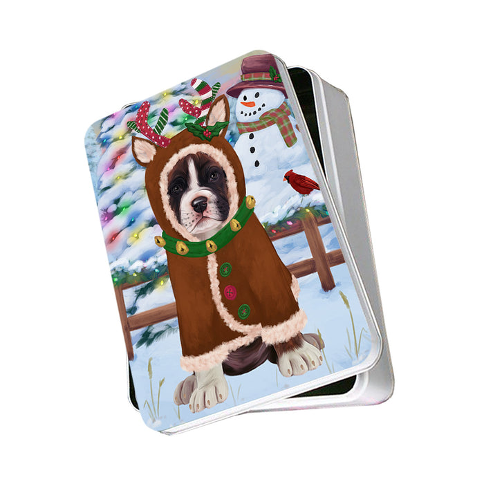 Christmas Gingerbread House Candyfest Boxer Dog Photo Storage Tin PITN56131