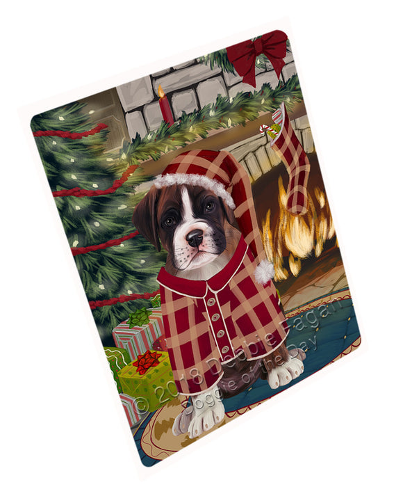 The Stocking was Hung Boxer Dog Cutting Board C70863