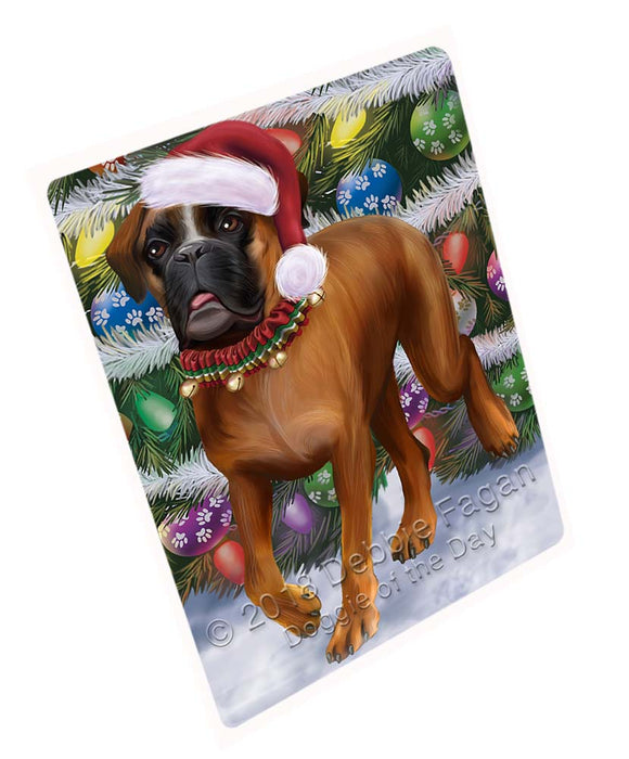 Trotting in the Snow Boxer Dog Cutting Board C71418