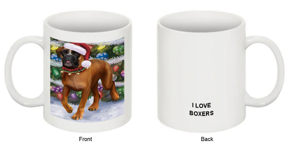 Trotting in the Snow Boxer Dog Coffee Mug MUG50825