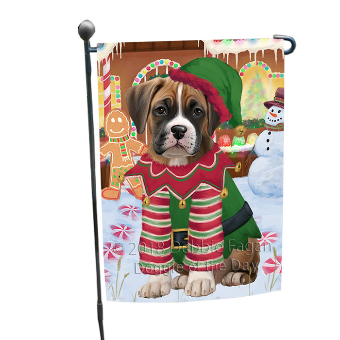 Christmas Gingerbread House Candyfest Boxer Dog Garden Flag GFLG56761