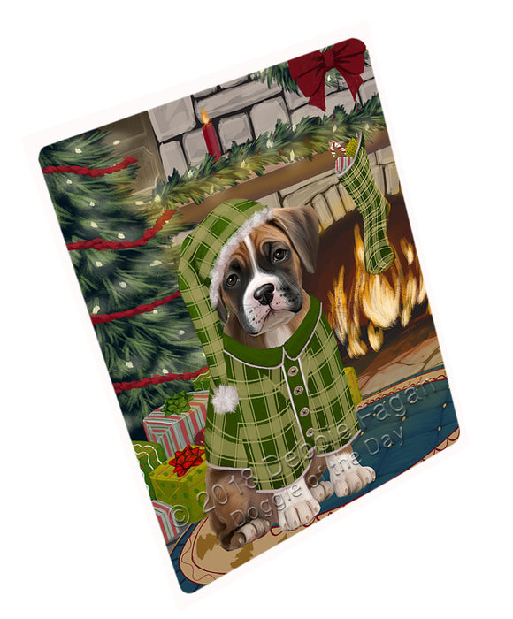The Stocking was Hung Boxer Dog Magnet MAG70866 (Small 5.5" x 4.25")
