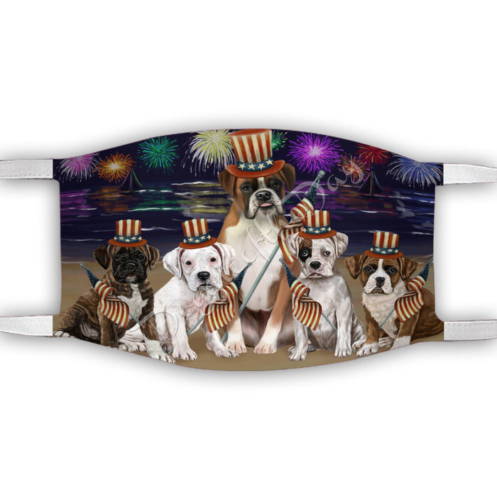 4th of July Independence Day Boxer Dogs Face Mask FM49386