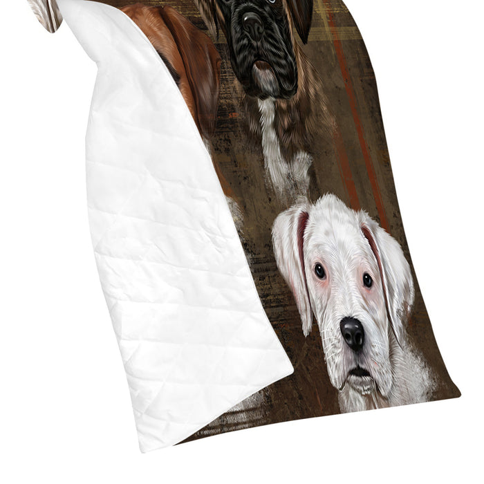 Rustic Boxer Dogs Quilt