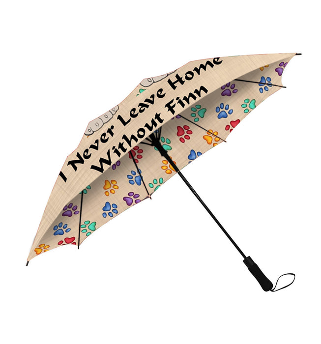 Custom Pet Name Personalized I never Leave Home Boxer Dog Semi-Automatic Foldable Umbrella