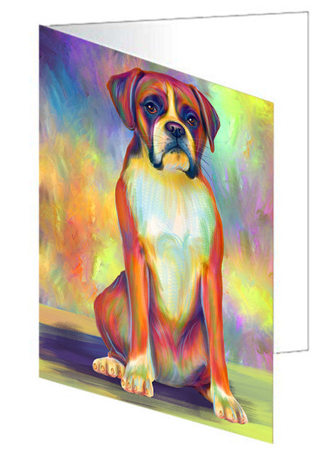 Paradise Wave Boxer Dog Handmade Artwork Assorted Pets Greeting Cards and Note Cards with Envelopes for All Occasions and Holiday Seasons GCD72704