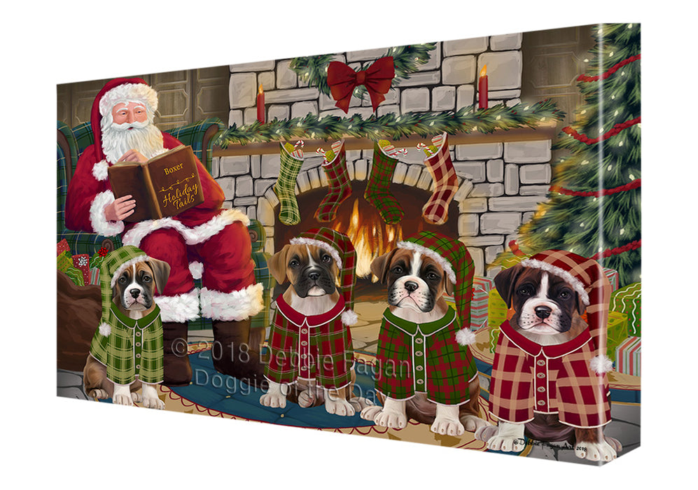 Christmas Cozy Holiday Tails Boxers Dog Canvas Print Wall Art Décor CVS115901