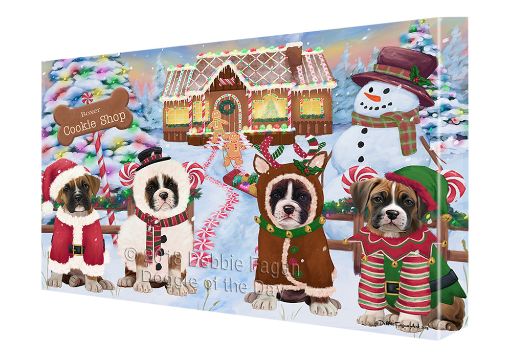 Holiday Gingerbread Cookie Shop Boxers Dog Canvas Print Wall Art Décor CVS129680