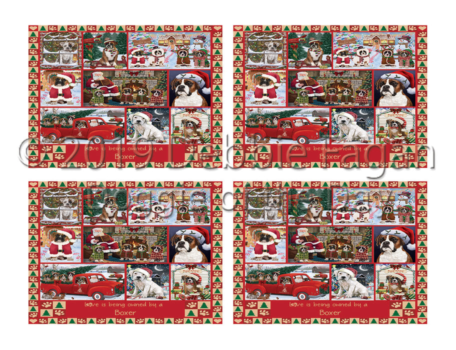 Love is Being Owned Christmas Boxer Dogs Placemat