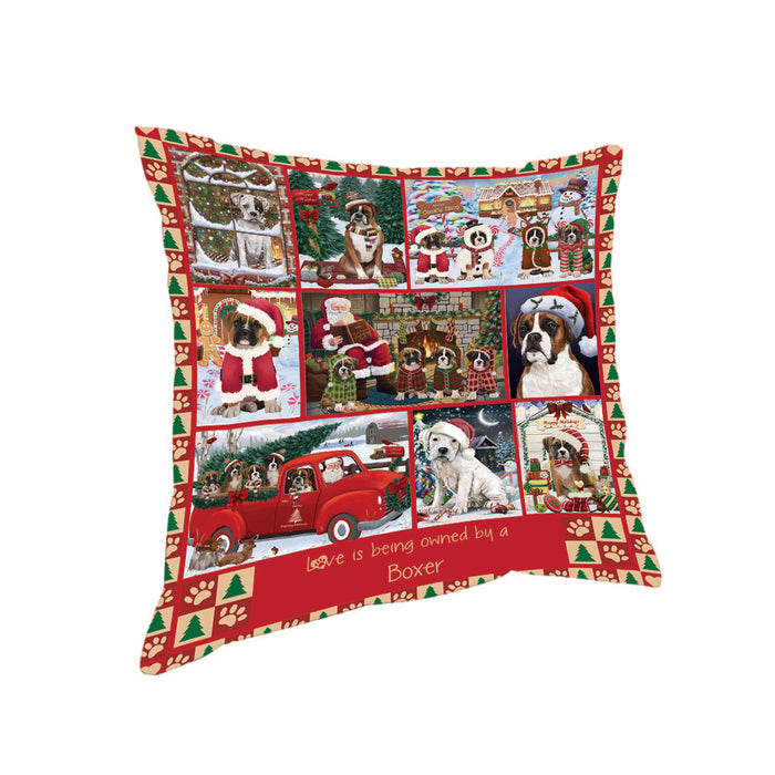 Love is Being Owned Christmas Boxer Dogs Pillow PIL85692