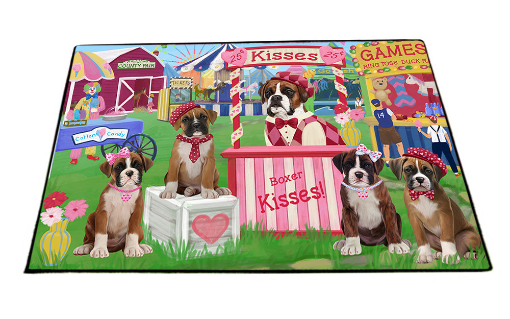 Carnival Kissing Booth Boxers Dog Floormat FLMS52959