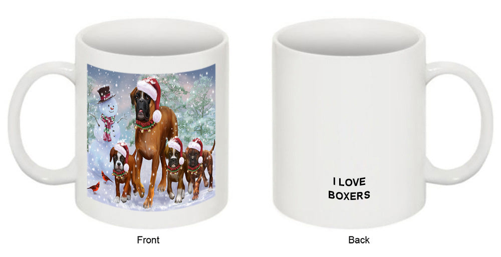 Christmas Running Family Boxers Dog Coffee Mug MUG50863