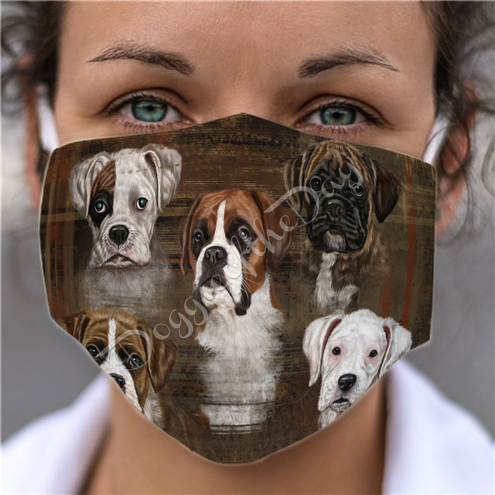 Rustic Boxer Dogs Face Mask FM50036