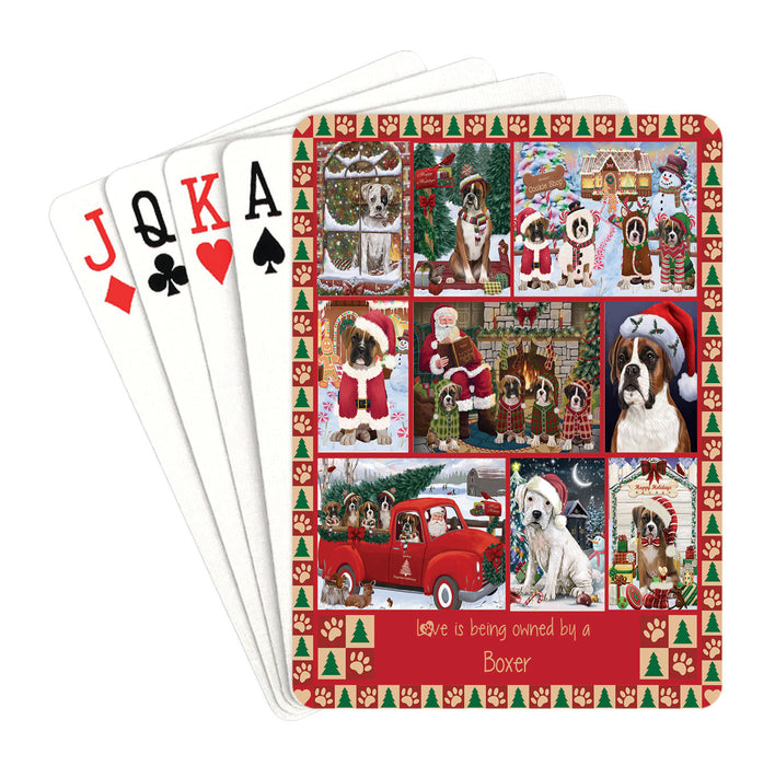 Love is Being Owned Christmas Boxer Dogs Playing Card Decks