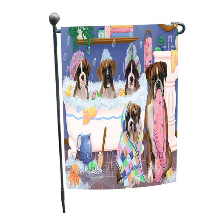 Rub A Dub Dogs In A Tub Boxers Dog Garden Flag GFLG57400