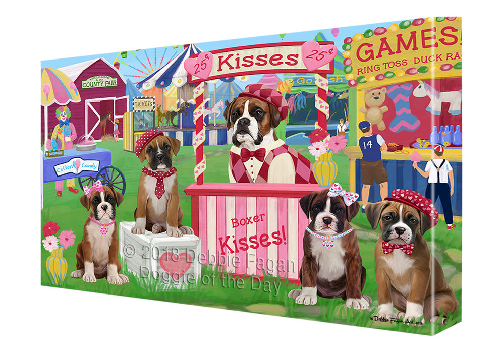 Carnival Kissing Booth Boxers Dog Canvas Print Wall Art Décor CVS125315