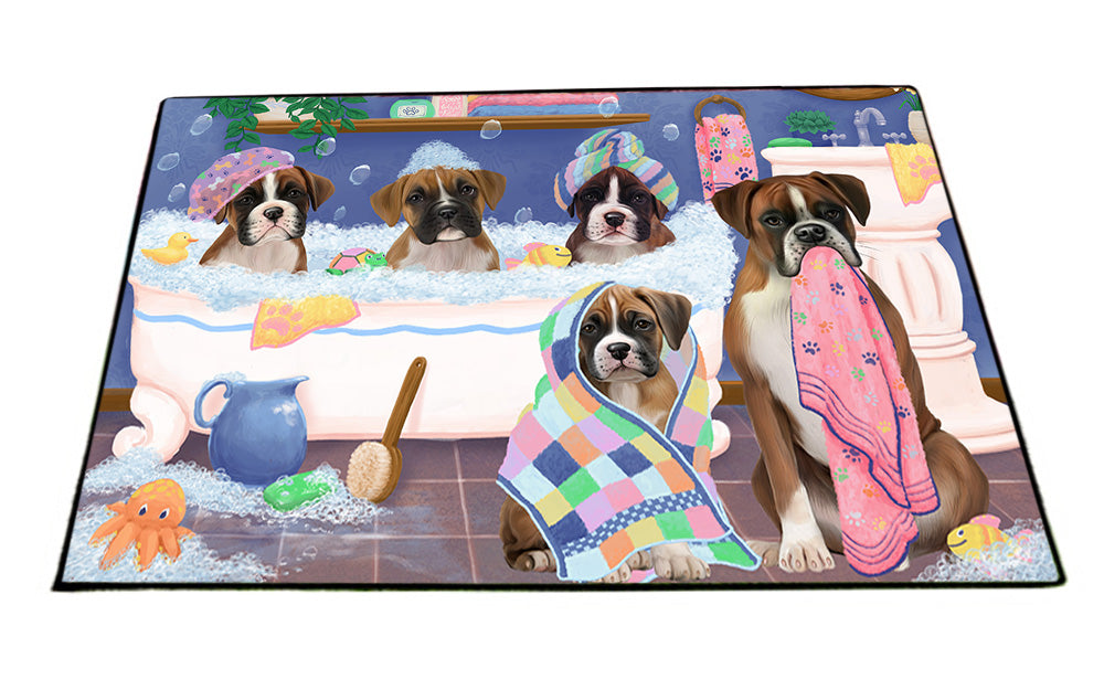 Rub A Dub Dogs In A Tub Boxers Dog Floormat FLMS53499