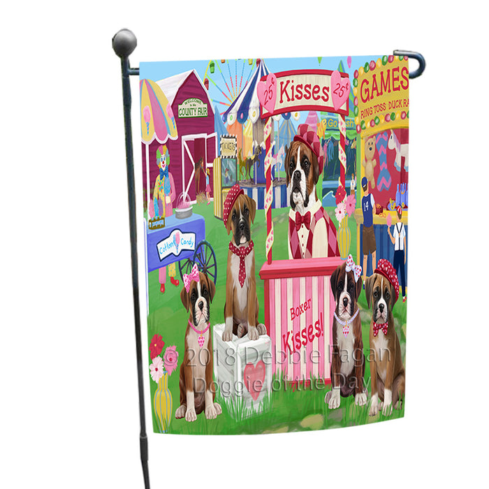 Carnival Kissing Booth Boxers Dog Garden Flag GFLG56447