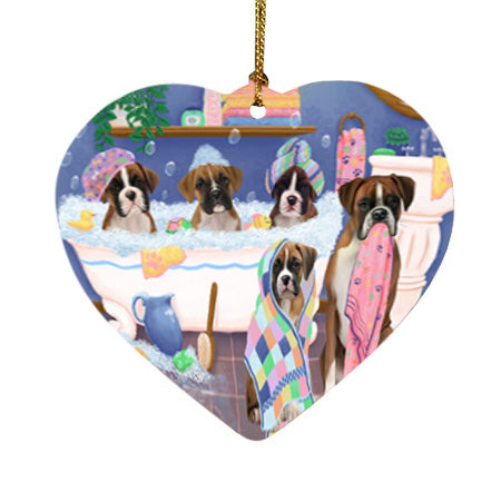 Rub A Dub Dogs In A Tub Boxers Dog Heart Christmas Ornament HPOR57128