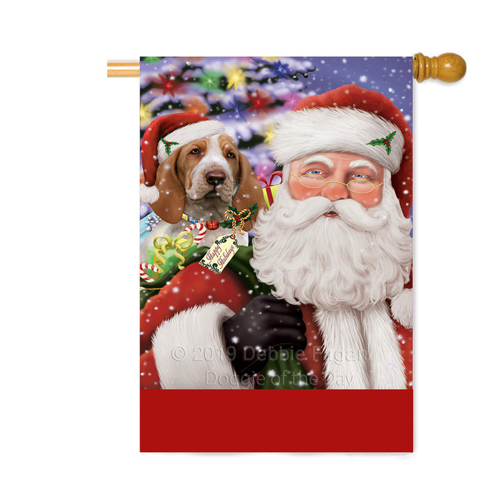 Personalized Santa Carrying Bracco Italiano Dog and Christmas Presents Custom House Flag FLG-DOTD-A63428