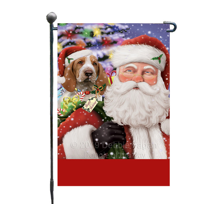 Personalized Santa Carrying Bracco Italiano Dog and Christmas Presents Custom Garden Flag GFLG63737